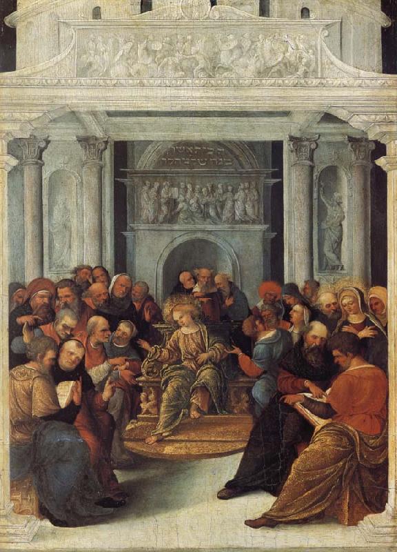 Lodovico Mazzolino Christ Disputing with the Doctors Norge oil painting art